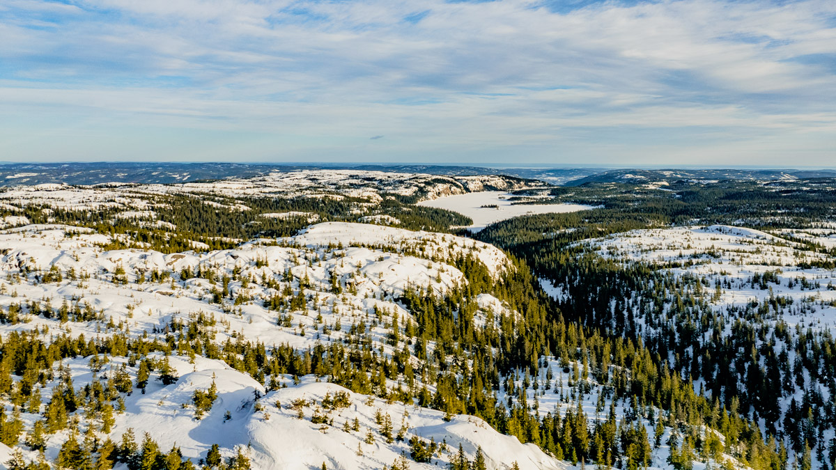 Dronefoto av Skrimfjella