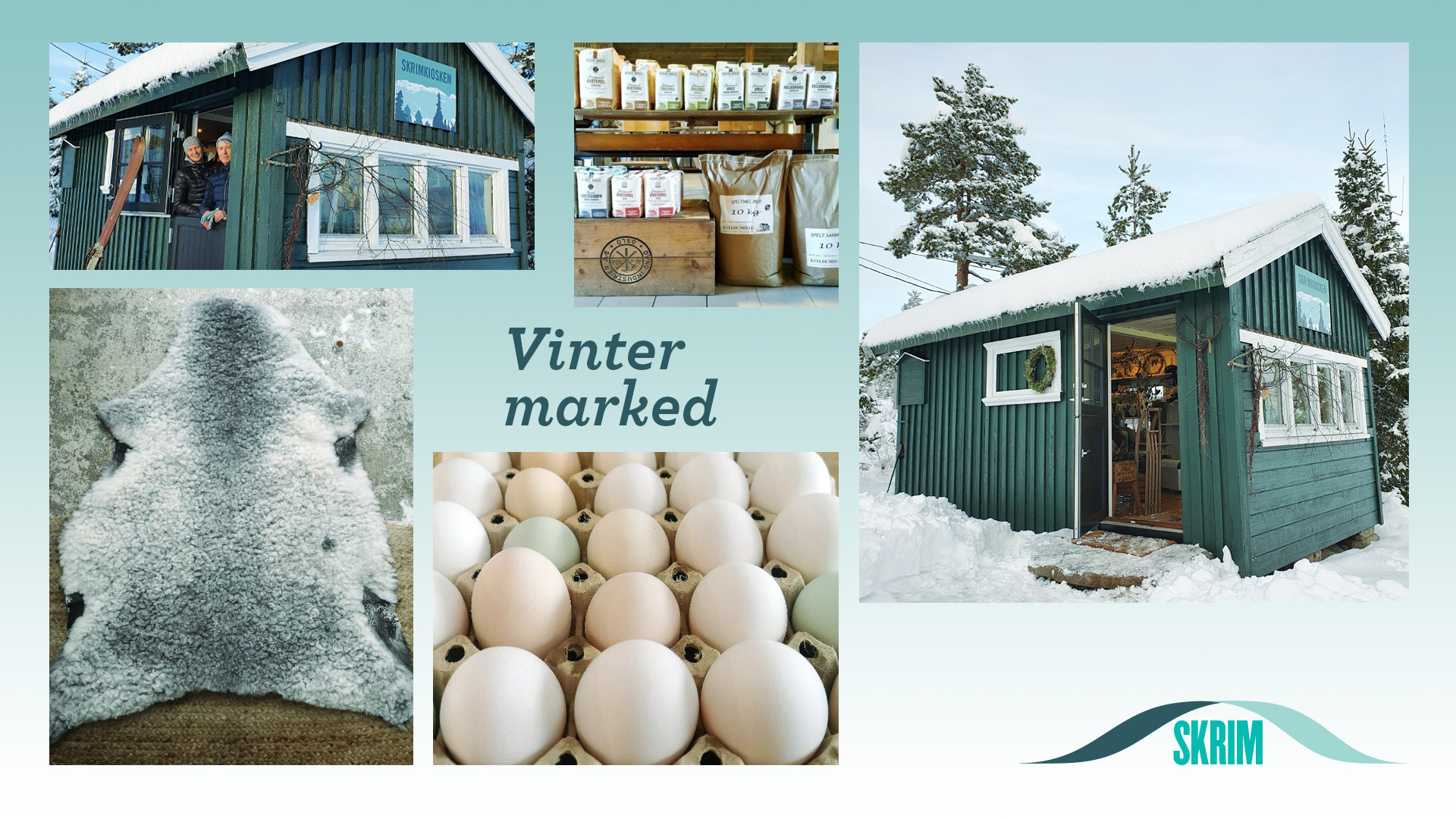 Collage produkter i vintermarkedet